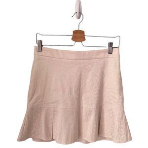 IL Shin White/Cream  Animal Print Texture Ruffle Skirt in Size P (Small)